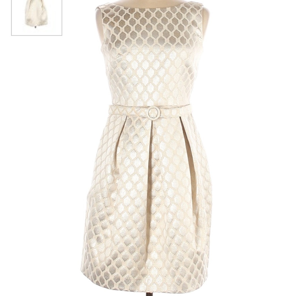 EUC Eliza J Belted Holiday Party Cocktail Dress Sz 4